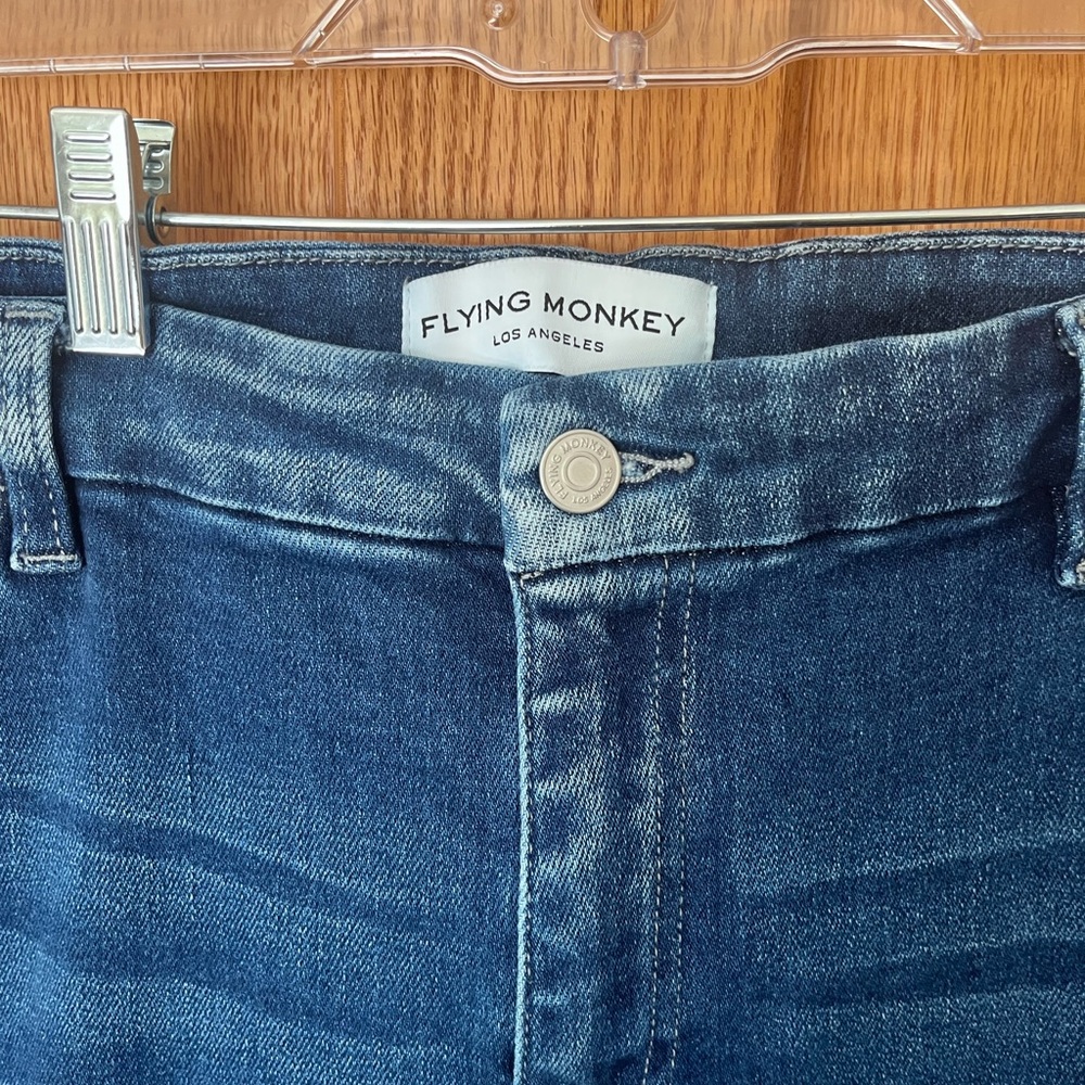 Flying Monkey Dark, mid rise  Blue Skinny Jeans - Picture 3 of 6
